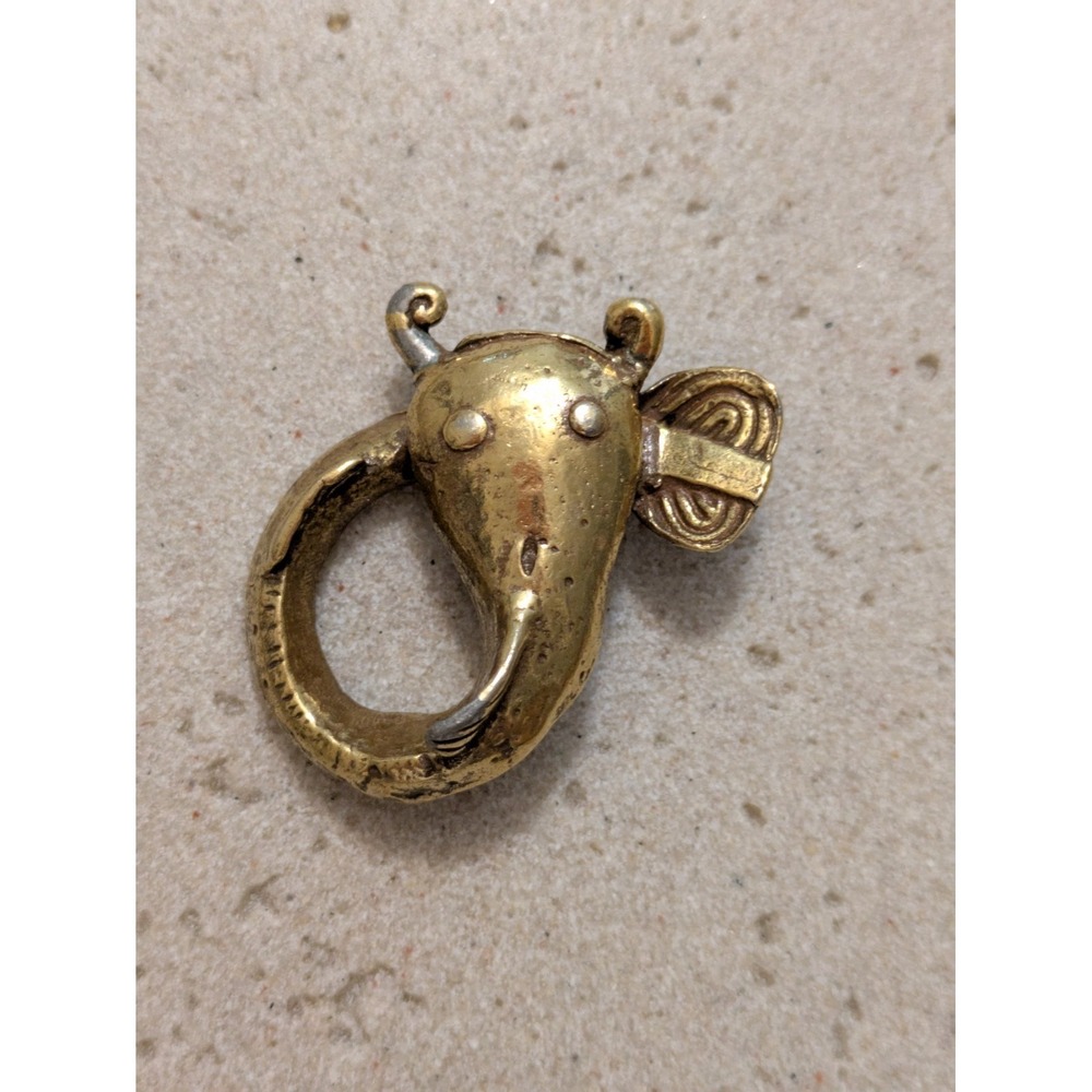 Vintage Alva Studios Brooch Museum Replica Catfish Figural Goldโ Tone Tarnished
